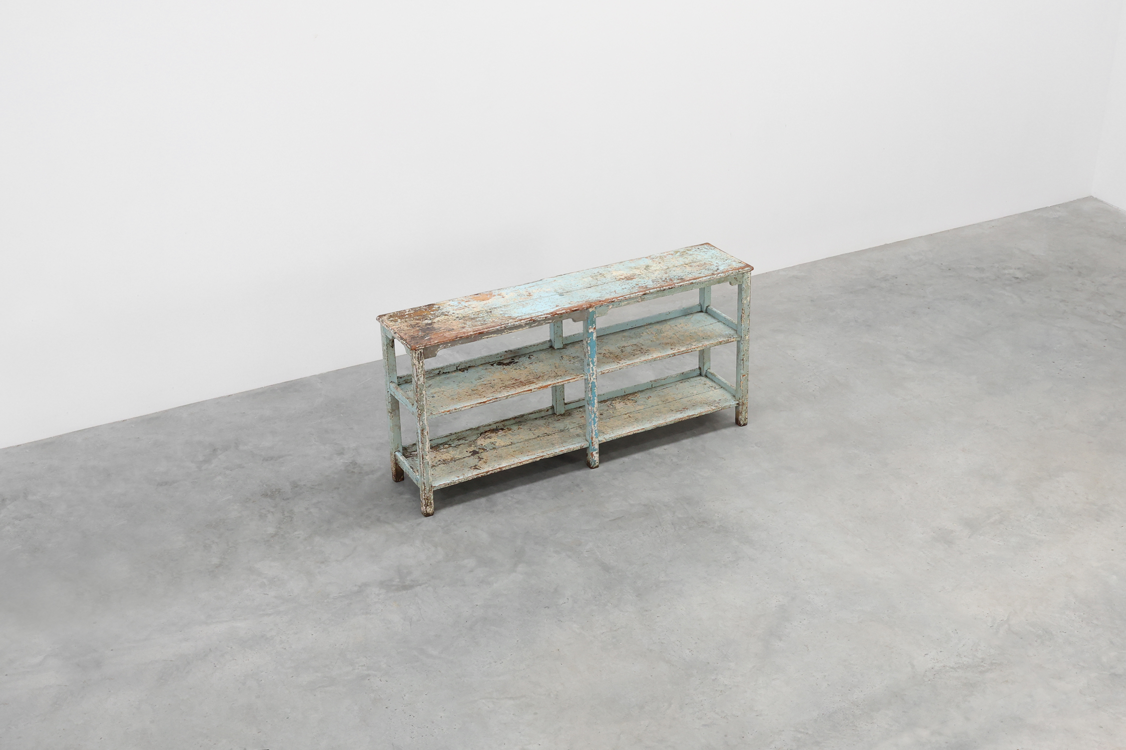 Industrial console with patina of old layers of paint, France ca. 1900thumbnail